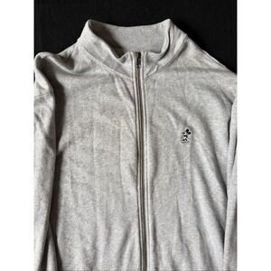 Disney Parks Mickey Mouse Embroidered Unisex Gray Zip Up‎ Sweatshirt Large
